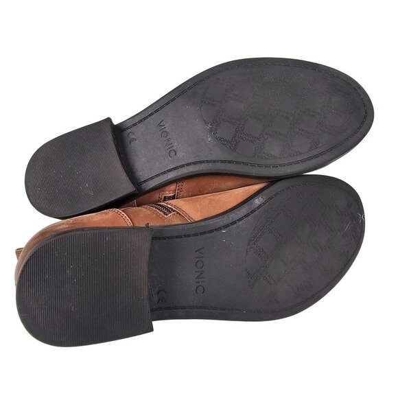 Vionic Country Logan Wide Fit Ankle Boots Side Zip Brown Leather Women's 9.5 - Picture 12 of 14